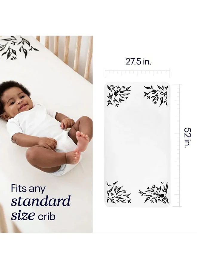 Nanit Smart Sheets – 100% Cotton Fitted Crib Sheets For Standard Crib, Works With Baby Monitors To Measure Your Baby'S Heightblue