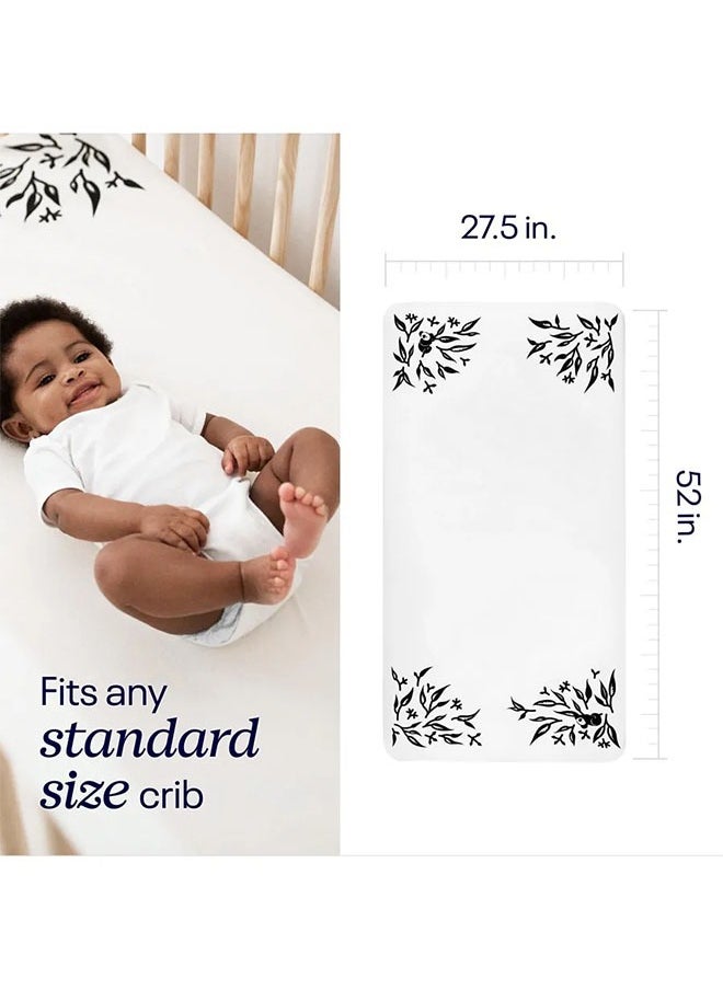 Nanit - Smart Sheets – 100% Cotton Fitted Crib Sheets For Standard Crib, Works With Baby Monitors To Measure Your Baby'S Heightblue - Image 1