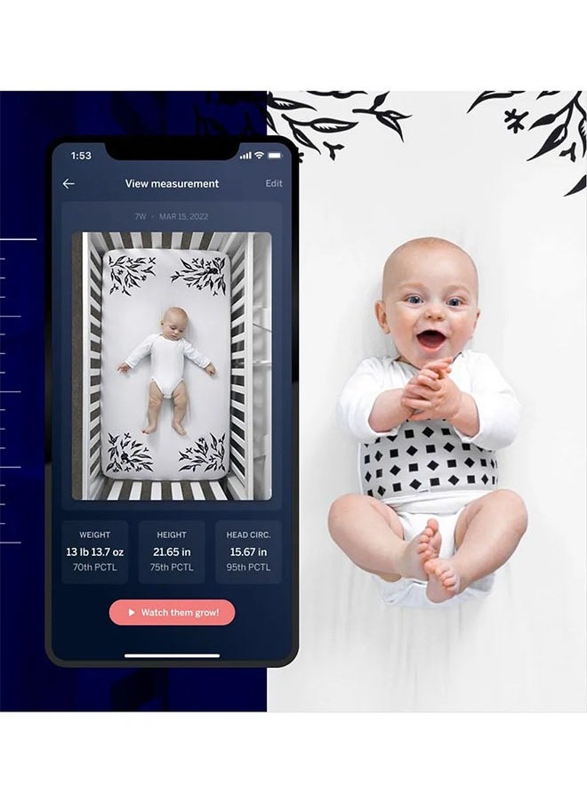 Nanit - Smart Sheets – 100% Cotton Fitted Crib Sheets For Standard Crib, Works With Baby Monitors To Measure Your Baby'S Heightblue - Image 1