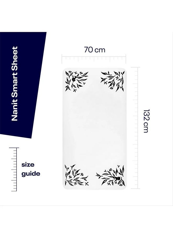 Nanit - Smart Sheets – 100% Cotton Fitted Crib Sheets For Standard Crib, Works With Baby Monitors To Measure Your Baby'S Heightblue - Image 1
