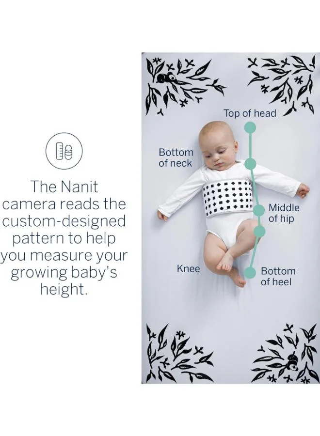 Nanit Smart Sheets – 100% Cotton Fitted Crib Sheets For Standard Crib, Works With Baby Monitors To Measure Your Baby'S Heightblue