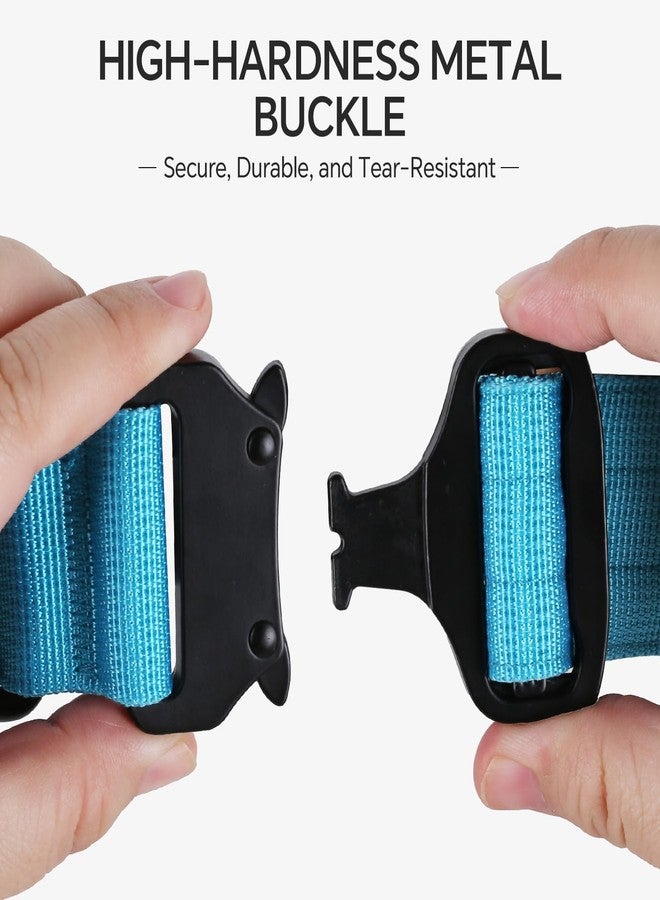 Glohoop Tactical Thick Dog Collar, Adjustable Training Nylon Dog Collar, Heavy Duty Metal Buckle & Control Handle for Small Medium Large Dogs (L, Blue) - Image 3