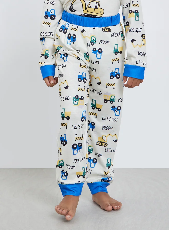 ستايلي Styli Boys Truck Graphic Print Top and Pyjama Set