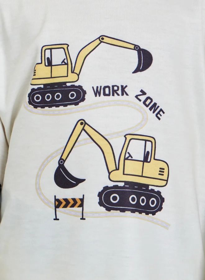 ستايلي Styli Boys Truck Graphic Print Top and Pyjama Set