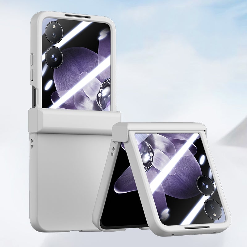 HuHa Case Cover For Xiaomi Mix Flip Three Parts Integrated PC Skin Feel Shockproof Phone Case(White) - Image 1