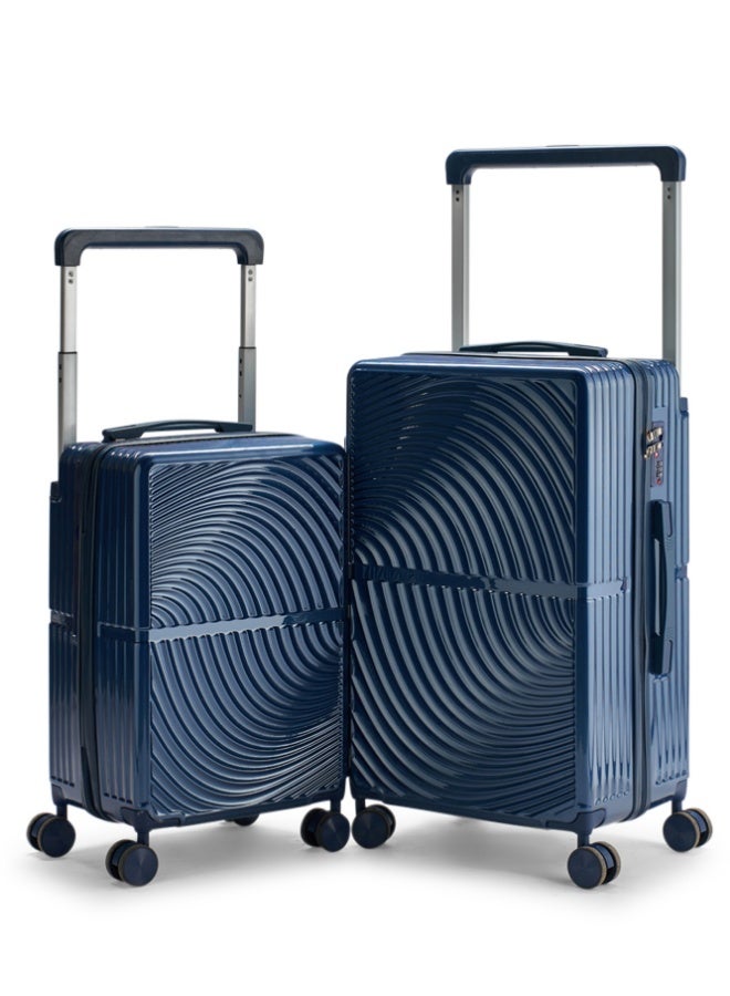 ليمرا طقم شنط سفر من ليمرا مصنوع من مادة البولي كربونات مكون من 2 حقيبة أمتعة مقاس 24"-20" بوصة لون أزرق - Image 1