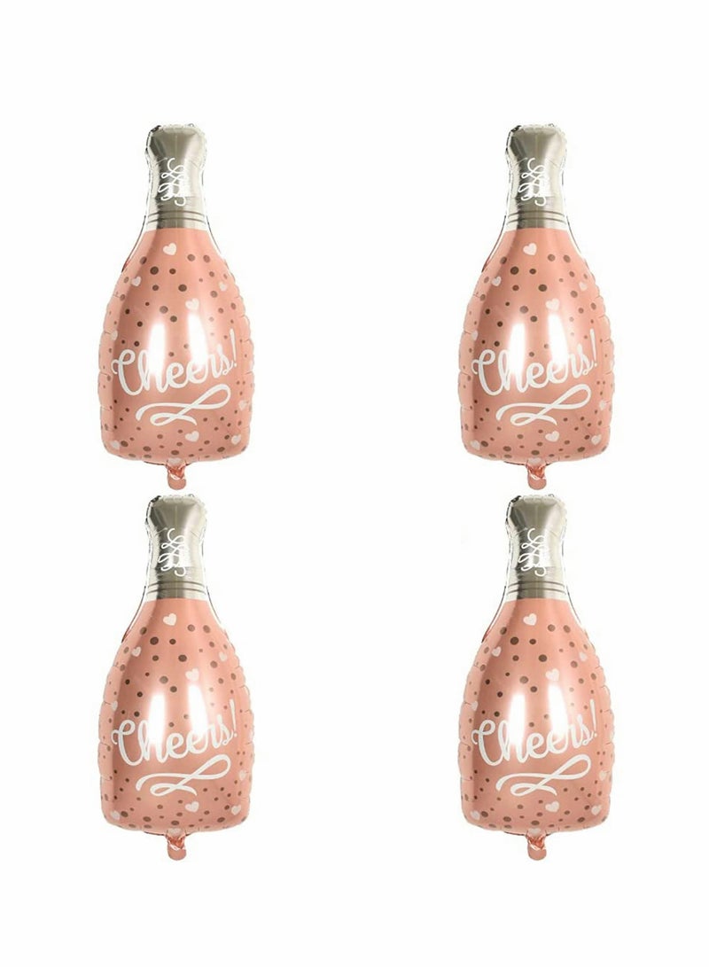 كاست ويف Foil Balloon Aluminium Mylar Foil Balloons Rose Gold Bottle Balloons for Birthday Engagement Bachelorette Party Bridal Shower Wedding Celebration Anniversary Decorations Party Supplies (4 Pcs) - Image 1