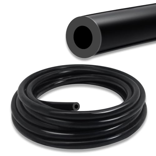 SDZONGES Vacuum Hose Automotive, 5FT ID 1/4"(6mm) Vacuum Hose, 130PSI Max Pressure Silicone Vacuum Tube Black. - Image 1