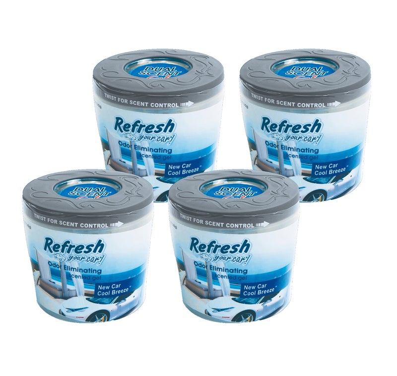 RefreshYourCar Refresh Your Car! 84101 New Car and Cool Breeze Scented Gel Can, 5 oz, 4 Pack - Image 5