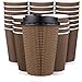 Promora Brown Disposable Coffee Cups With Lids 16 oz Premium Insulated Paper Ripple Cups for Hot Coffee Paper Coffee Cup with Lids 80 Pack - Image 1