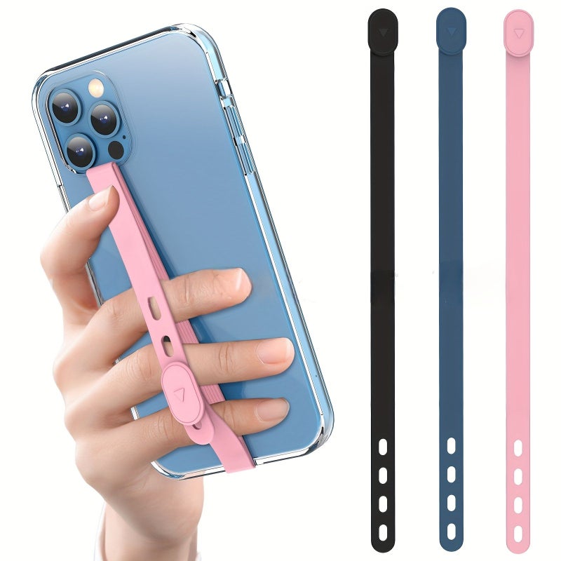 3pcs Set Minimalist Soft Silicone Adjustable Anti Slip Phone Lanyard - Image 1