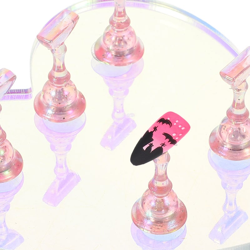 Nail Holder For Practice And Display Heart-Shaped Base Nail Art Stand For Beginners And Professionals Portable Fingernail Tips Display Tray Home Salon Use - Image 4