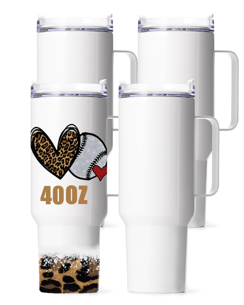 OFFNOVA 40oz Sublimation Tumblers with Handle Stainless Steel Coffee Tumbler Blank Double Wall Vacuum Sublimation Travel Cups for Heat Press Printing
