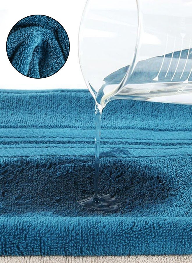 Hanayo 8 Pcs Towel Set Bath Towels Absorbent Quick Dry with Bath Towel Hand Towel Washcloth Cotton Towel Skin-friendly and Soft Towels Set for Hotel Bathroom(Blue) - Image 5