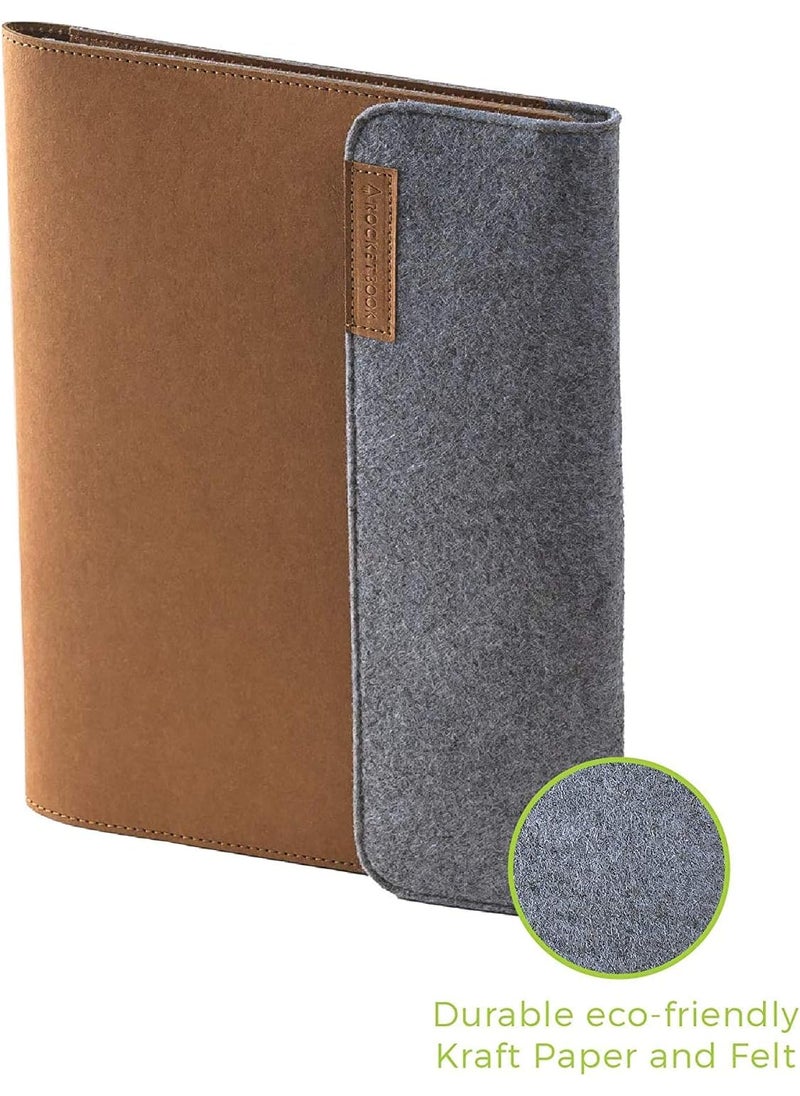 Rocketbook - Rocketbook Smart Notebook Folio Cover  100 Recyclable Biodegradable Cover with Pen Holder Magnetic Clasp  Inner Storage  Mars Sand Tan Executive Size 6 x 88 - Image 1