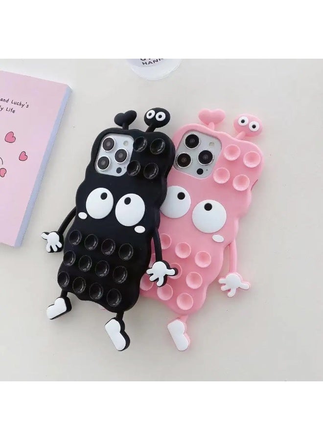 Small Coal Ball Phone Case iphone 13/14 Wallet Card Holder Crossbody Strap Full Wrap Shockproof Suction Cup Mobile Phone Accessories - Image 5