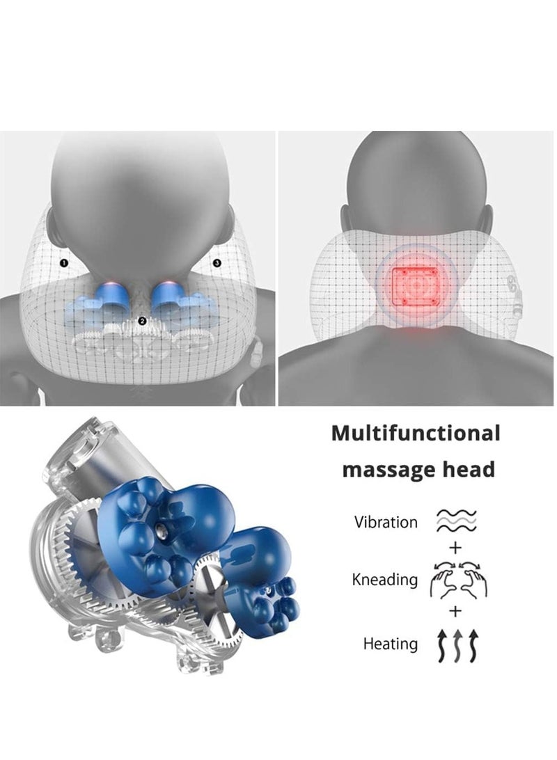 ELTRAZONE Electric Travel Neck Massage Pillow, U Shaped Memory Foam Kneading Vibration Neck Head Support Pillow, Relief Cervical Pain, For Airplane, Train, Car, Brown - Image 2
