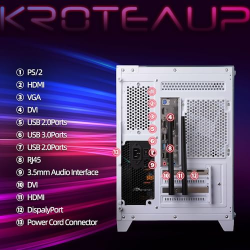 Kroteaup Gaming PC, Intel Core i5-3470 3.2GHz, Radeon RX 560 4GB, 16GB DDR3 RAM, 512GB NVMe SSD, RGB Fan, Prebuilt Desktop Tower for Streaming & Daily Use - Image 4