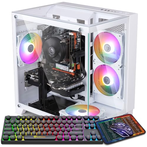 Kroteaup Gaming PC, Intel Core i5-3470 3.2GHz, Radeon RX 560 4GB, 16GB DDR3 RAM, 512GB NVMe SSD, RGB Fan, Prebuilt Desktop Tower for Streaming & Daily Use - Image 1