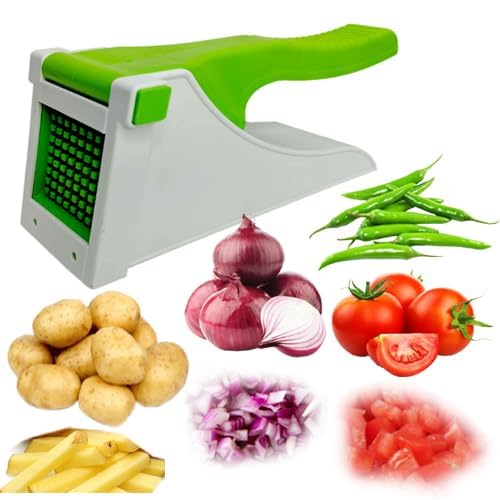 HARSHLOVE Potato Slicer and Dicer Chopper Potato Chipser French Fries Chips Maker Machine Vegetable Cutter Kitchen Tool Accessories Unbreakbale Green - Image 1