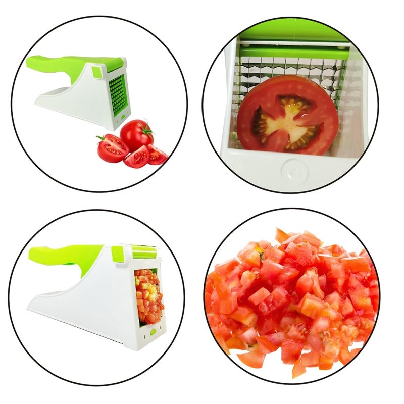 HARSHLOVE Potato Slicer and Dicer Chopper Potato Chipser French Fries Chips Maker Machine Vegetable Cutter Kitchen Tool Accessories Unbreakbale Green - Image 2