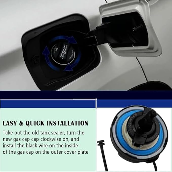 rayihni Fuel Tank Filler CapGas Cap Compatible With BMW E39 E46 E60 E90 E92128i 320i 325i 328i 328xi 330i 330xi 335i 525i 528i 530i 535i 750i X1 X3 X5 Z4 M3 Mini Cooper Replace  16117222391 10844 31848 - Image 4