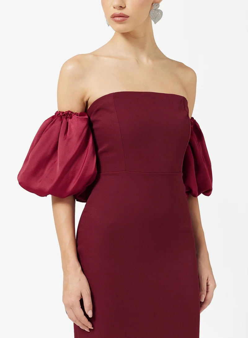 ايلا ليمتد اديشن Puff Sleeeved Off Shoulder Dress