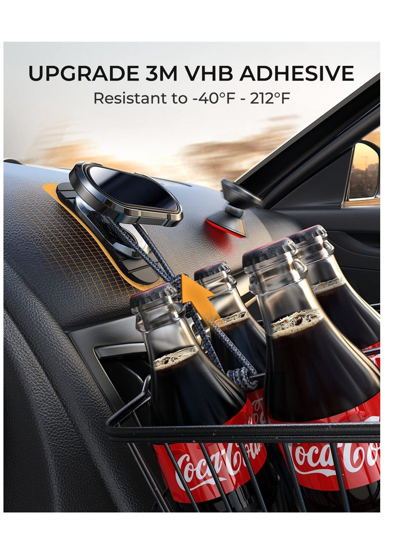 Excefore Magnetic Phone Mount for Car, Upgrade 6X Strong Car Mount Magnet, Bendable Base, All Metal Magnet Car Mount, 360° Adjustable Dashboard Phone Holder for Car for All Smartphones - Image 4