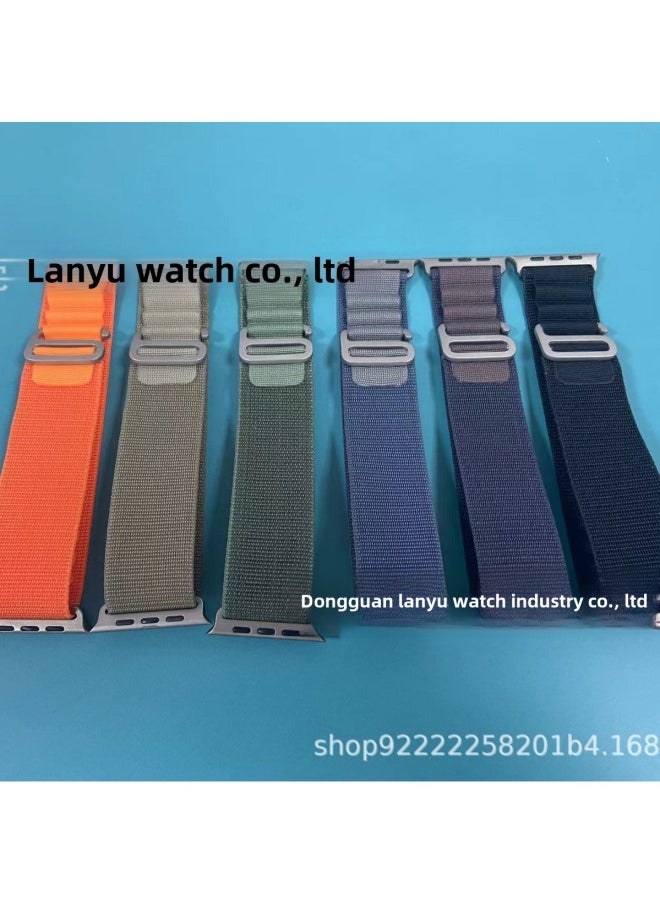 Generic - For Apple IwatchS10/S9/S8/S7/Ultra Genuine Goods Titanium Alloy Connector Alpine Loop Strap-Color:Olive (titanium Alloy Connector) - Image 1
