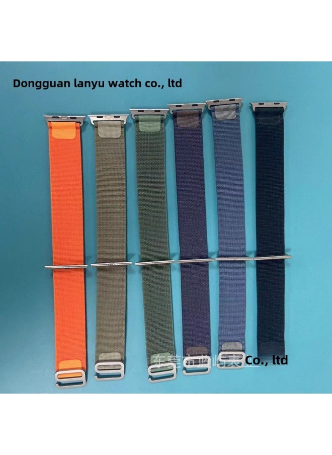 Generic - For Apple IwatchS10/S9/S8/S7/Ultra Genuine Goods Titanium Alloy Connector Alpine Loop Strap-Color:Olive (titanium Alloy Connector) - Image 1