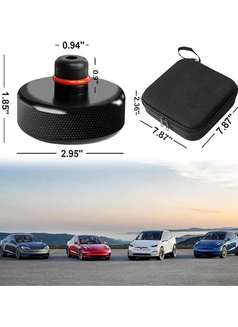 Excefore - 4X Car Rubber Jack Pad Point Adapter Tool W/Storage Case Box Non-Slip Support Frame Protector Floor Lifting Trolley for Tesla Model X/3/Y/S Black - Image 1