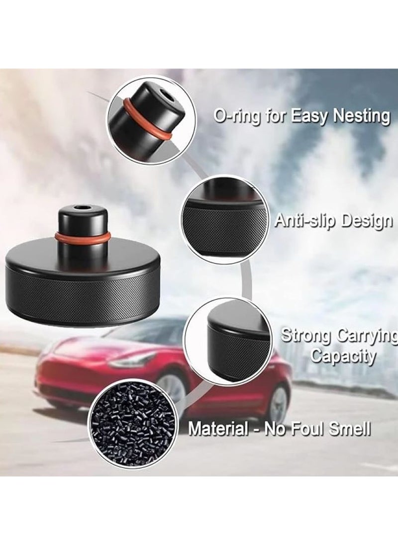 Excefore - 4X Car Rubber Jack Pad Point Adapter Tool W/Storage Case Box Non-Slip Support Frame Protector Floor Lifting Trolley for Tesla Model X/3/Y/S Black - Image 1