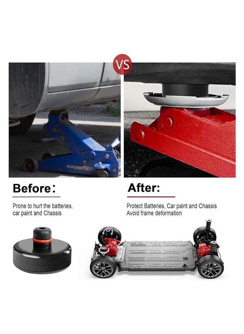 Excefore - 4X Car Rubber Jack Pad Point Adapter Tool W/Storage Case Box Non-Slip Support Frame Protector Floor Lifting Trolley for Tesla Model X/3/Y/S Black - Image 1