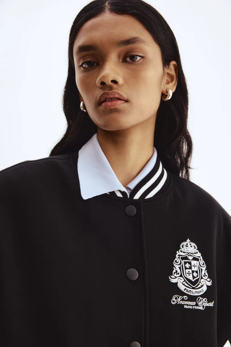 اتش اند ام جاكيت بيسبول مزخرف