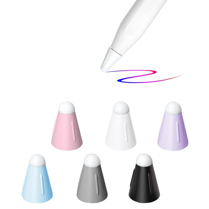 YINVA Cover for Apple Pencil Tip, Noise Reduction Silicone Nib Cap Accessories for Apple Pencil 2nd Generation Tips and 1st Gen Suitable Paper-Like Screen Protector(6 PCS,6 Colors) - Image 1