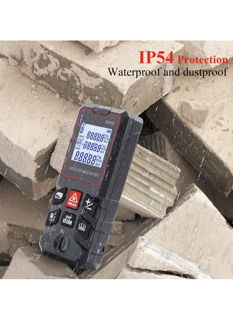 Generic - Laser Measure 328Ft, M/in/Ft Units Switch Laser Distance Meter With LCD Backlit Digital Laser Tape Measure Measurement Tool,Pythagorean Mode Distance Measure Area And Volume Calculation - Image 1