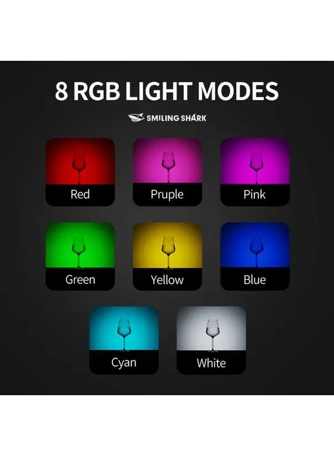 GZ 0892 Gray D Rechargeable RGB LED Work Light 56 LEDs 10 Modes Magnetic Base Rotating Bracket - Image 4