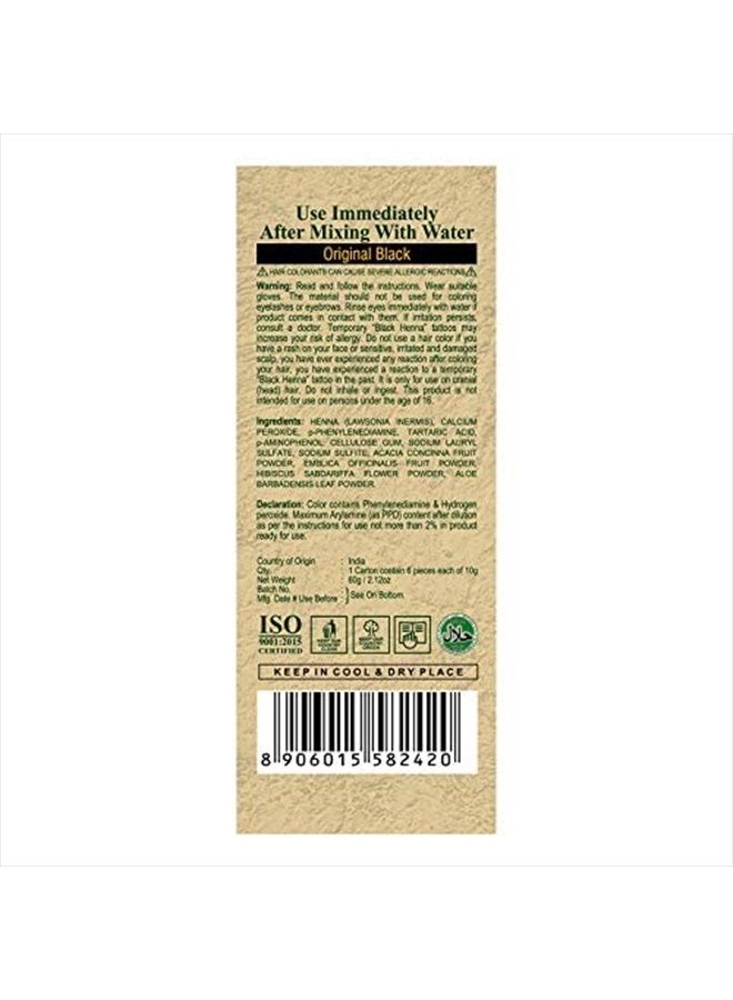 Nisha Naturemate Natural Henna Based Hair Color, Black Hair Dye, No Ammonia, Natural Black Hair Color For Gray Coverage, 6-in-1, 10gm Each Pouch, Box Pack - Image 3