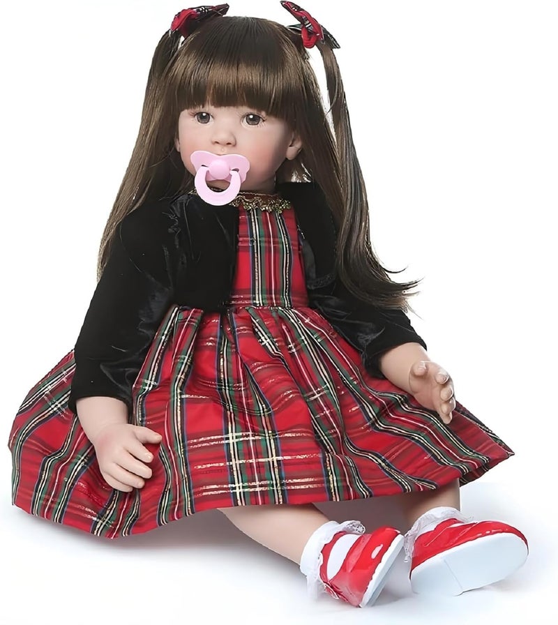 iCradle 24inch Reborn Baby Doll Girl Soft Body Baby Doll Silicone Vinyl Toddler Realistic Baby DollPrincess Long Hair Lifelike Neborn Baby Doll Toy for Ages 3 - Image 2