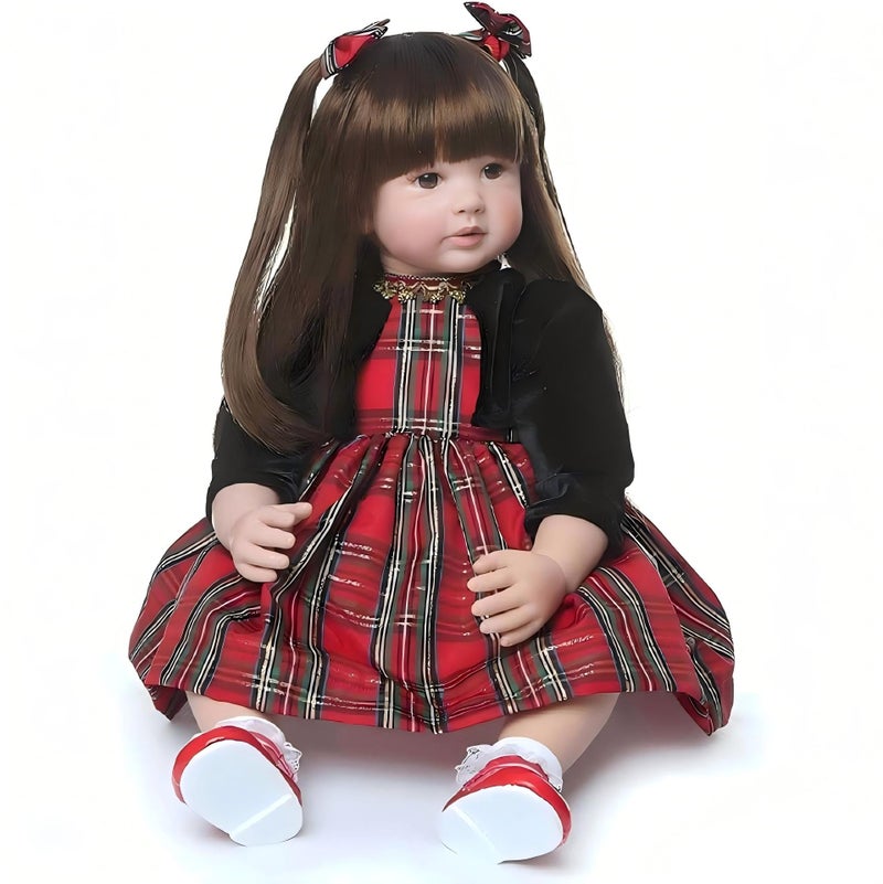 iCradle 24inch Reborn Baby Doll Girl Soft Body Baby Doll Silicone Vinyl Toddler Realistic Baby DollPrincess Long Hair Lifelike Neborn Baby Doll Toy for Ages 3 - Image 3