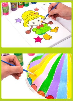 ZCM-HAPPY 12 Color Watercolor Paint Set 60ml Suitable for Painting DIY Graffiti Non-Toxic Art Materials for Kids Craft Kits for Girls and Boys Vibrant Colors STEM Engaging Activities Water Marbling for Kids 6 Years and Up  - Image 4