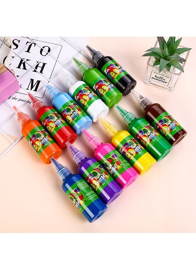 ZCM-HAPPY 12 Color Watercolor Paint Set 60ml Suitable for Painting DIY Graffiti Non-Toxic Art Materials for Kids Craft Kits for Girls and Boys Vibrant Colors STEM Engaging Activities Water Marbling for Kids 6 Years and Up  - Image 3
