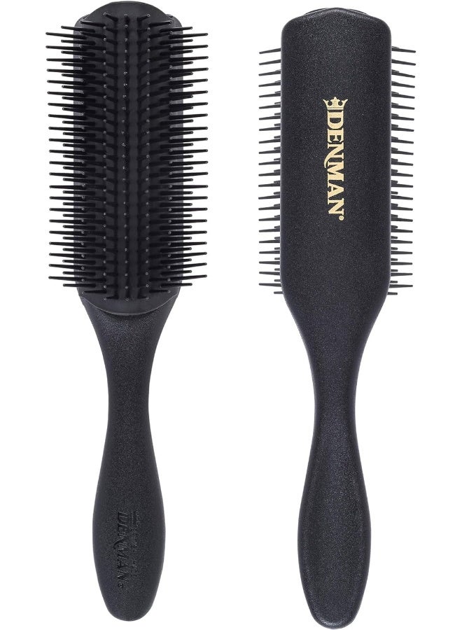DENMAN فرشاة تصفيف 9 صفوف، سوداء، متوسطة - Image 1