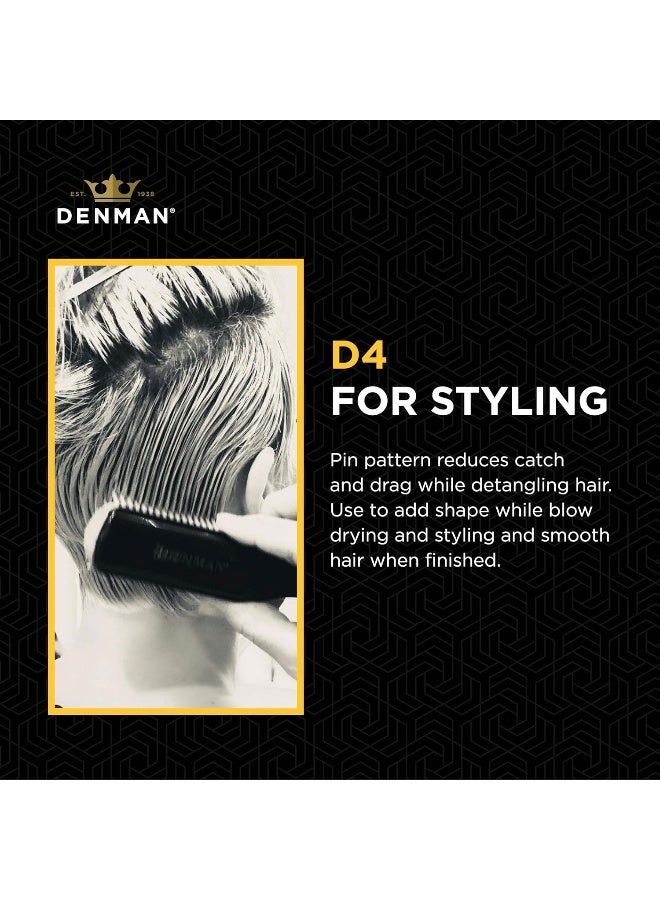 DENMAN فرشاة تصفيف 9 صفوف، سوداء، متوسطة - Image 4