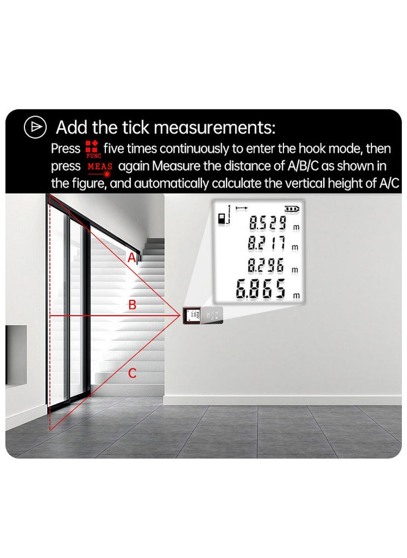 Portable Laser Measure - Digital Smart Laser Distance Meter with Bubble Levels - Measure Distance - 20 Sets of Data - Pythagorean Mode - Precision Measurement Tools - pzsku/ZD185C148C408D4B1C53BZ/45/_/1715326758/c9edd2b6-c235-48ac-af17-75eec4c2205e