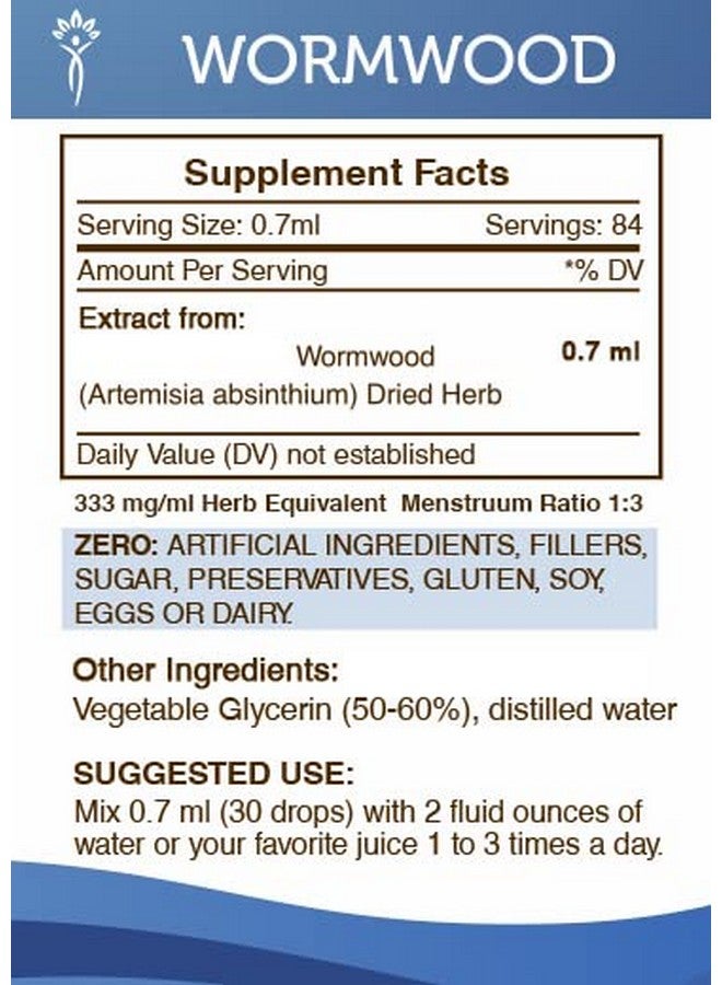 Secrets of the Tribe Wormwood Alcoholfree Liquid Extract Wormwood (Artemisia Absinthium) Dried Herb Tincture Supplement (2 Fl Oz) - Image 5