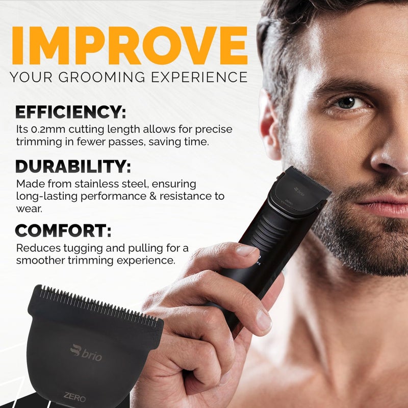 Brio Zero Blade Compatible Beardscape V2 & V1 Trimmers, Cuts Extremely Close at 0.2mm, Stainless Steel Blade Perfect for Super Close Cuts, Creating Tight Lines and Cleaning up Mustaches (Black) - Image 2