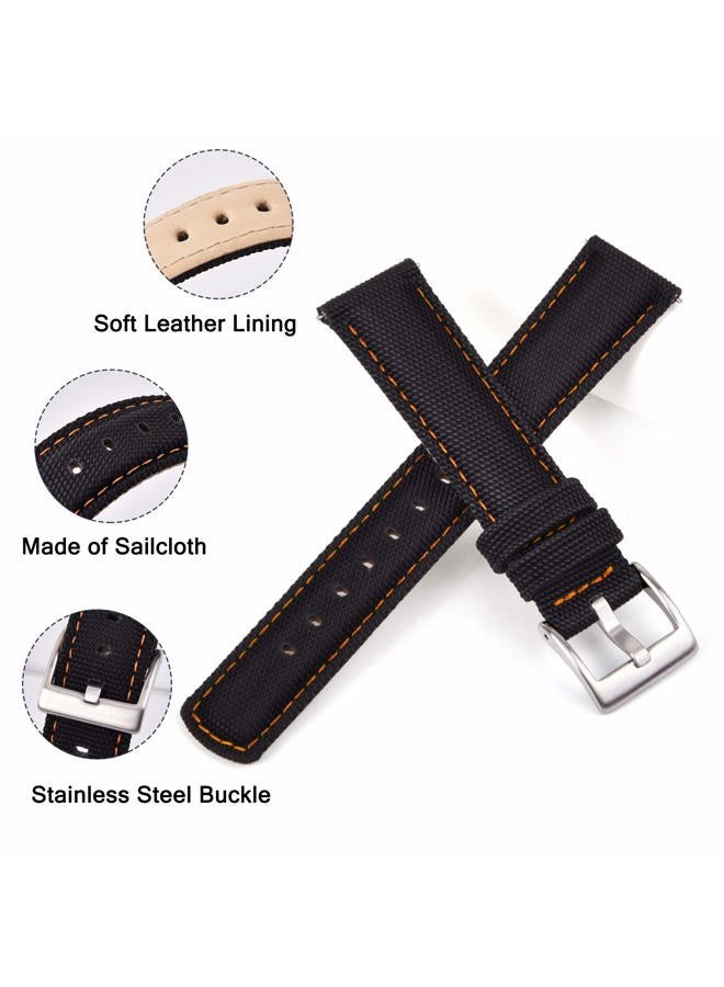 Ritche Christmas Gift 18mm Sailcloth Wristbands Watch Strap, Quick Release Sailcloth Watch Band Padding Design Watch Bands for Men Women, White Elephant Gifts, Stocking Stuffers for Men - Image 4