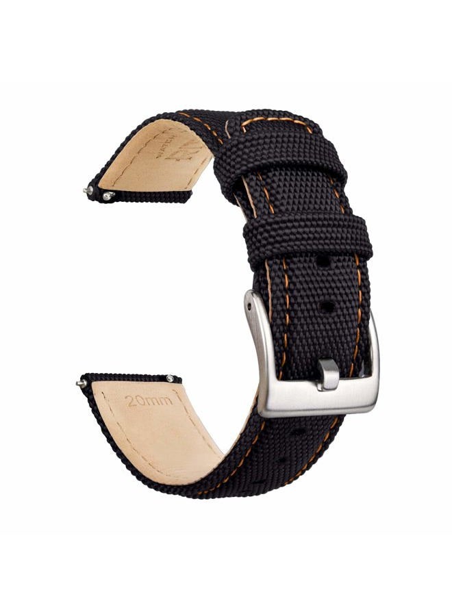 Ritche Christmas Gift 18mm Sailcloth Wristbands Watch Strap, Quick Release Sailcloth Watch Band Padding Design Watch Bands for Men Women, White Elephant Gifts, Stocking Stuffers for Men - Image 1