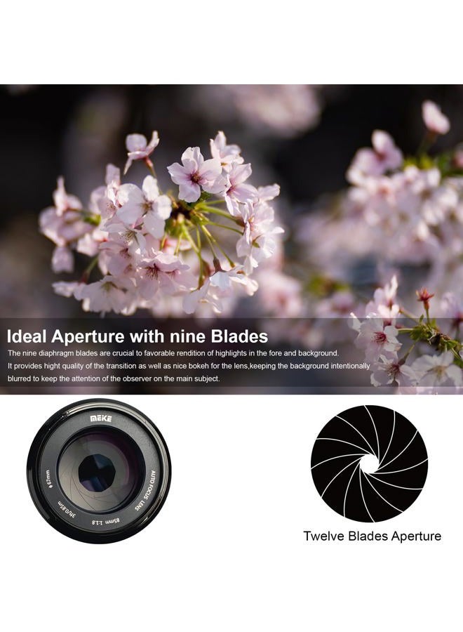 Meike عدسة 85 مم F1.8 بفتحة كبيرة كاملة الإطار AF STM (محرك خطوة) للتركيز التلقائي عدسات بورتريه ثابتة مقربة لكاميرات نيكون Z Z5، Z6، Z7، Z9 - Image 5
